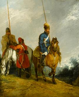 School Russian Cossacks on horseback