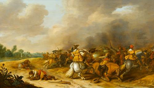 Palamedes Palamedesz., called Stevens Stevaerts  A Cavalry Skirmish