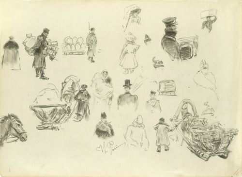 Studies for Figures on the Nevsky Prospect in St. Petersburg