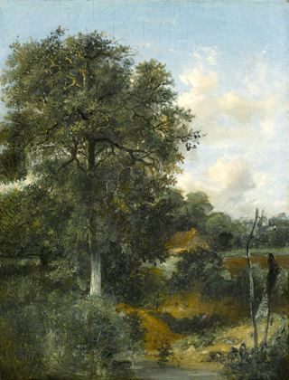 A Wooded Landscape with an Oak 