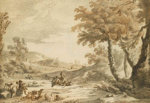 Landscape Animated with Musicians, Shepherds and Fishermen