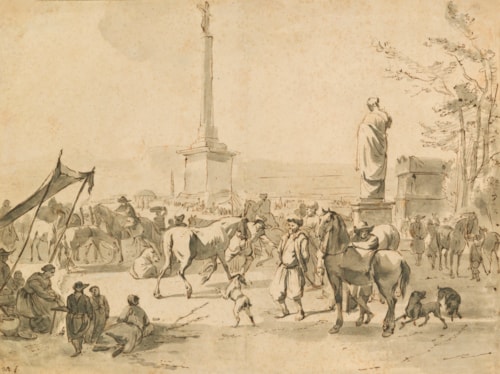 A Horse Market with Arabian Merchants in the Campo Vaccino, Rome