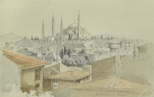 View of the Süleymaniye Mosque over Rooftops
