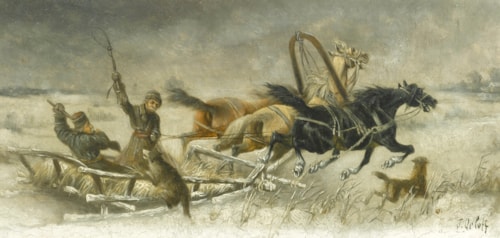 Running from Wolves & A Troika in Deep Snow