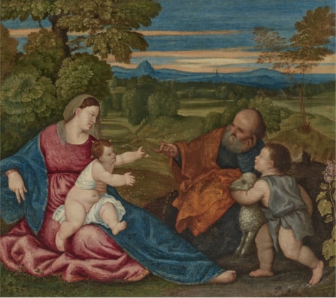 The Holy Family with the Infant St John the Baptist,  in a landscape